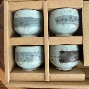 🌸Vintage Shikino Utsuwa Handmade Ceramic Sake Cups Set 4🌸
